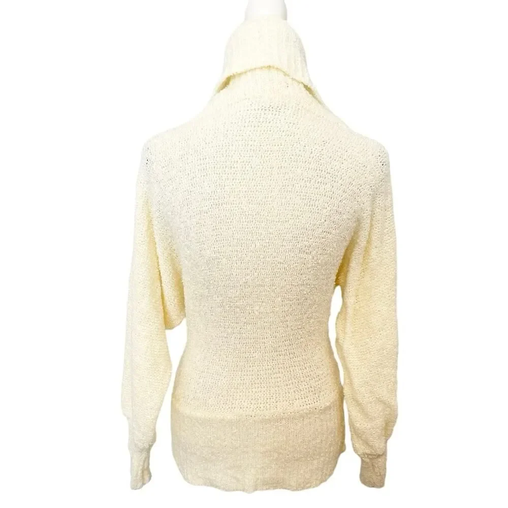 Vintage Skiva Int. Cream Acrylic Long Sleeve Turtle Neck Knit Sweater Size M - Picture 4 of 5